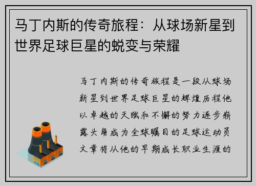 马丁内斯的传奇旅程：从球场新星到世界足球巨星的蜕变与荣耀